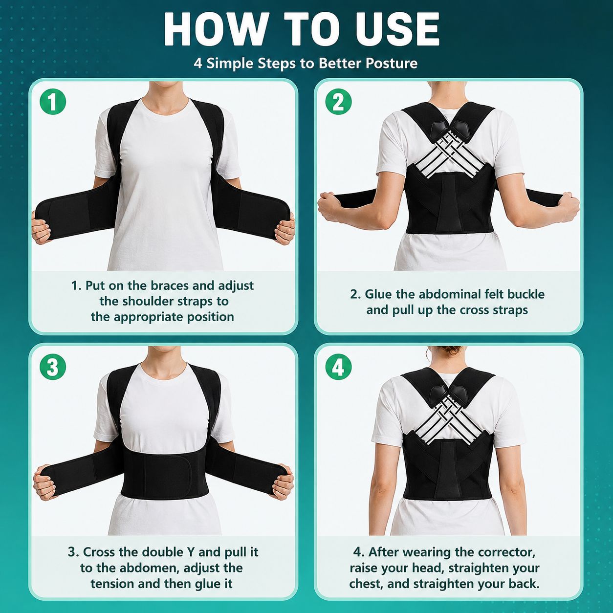 Back Brace Posture Corrector for Men and Women,Adjustable Back Posture Belt Invisible
